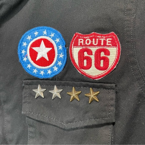 Monarda Patchwork Utility Black Jacket with Hood - Picture 4 of 13